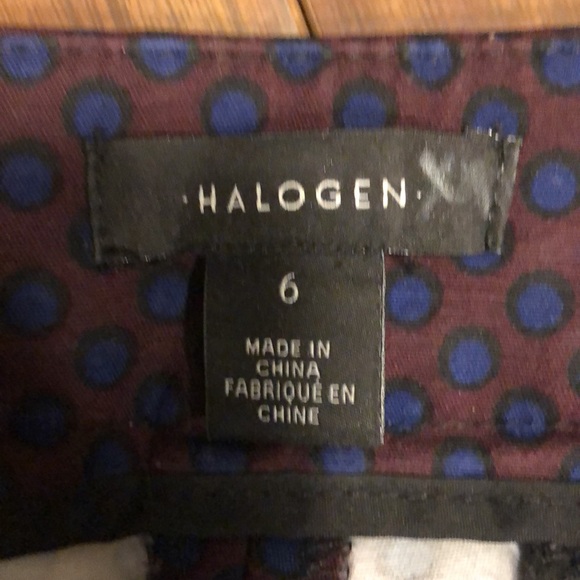 Halogen polka dot Women's burgundy and purple pants size 6 EUC like new - Picture 6 of 7